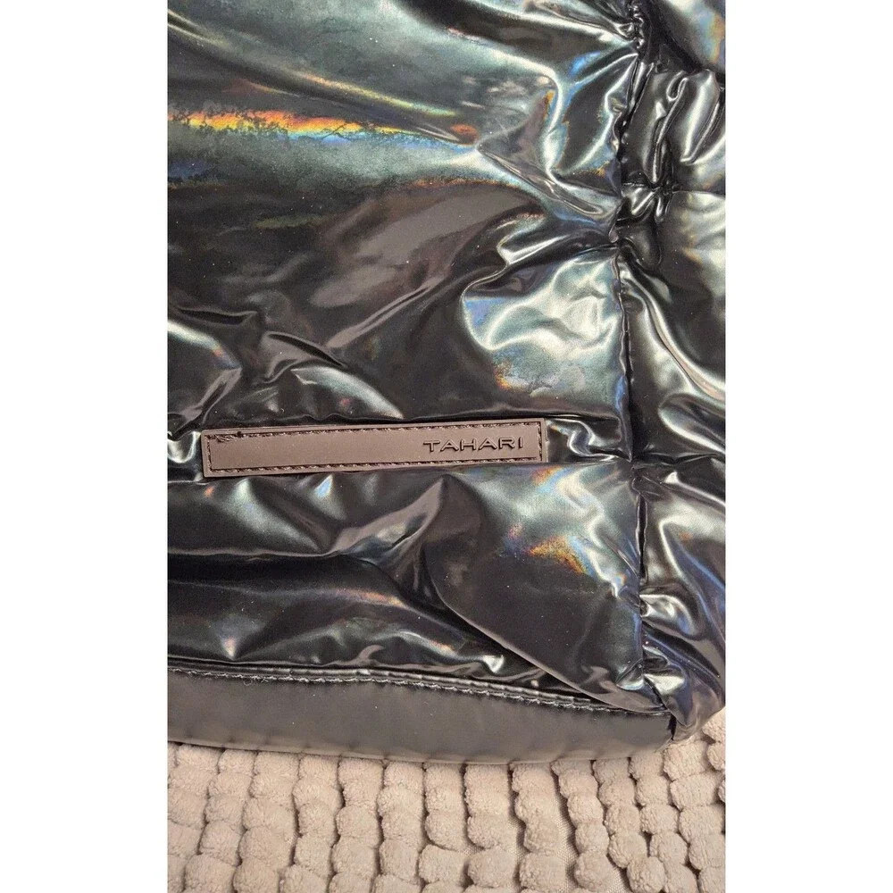 TAHARI Peacock Hobo Bardot Shoulder Bag Iridescent Forest Green $89 MSRP NWT